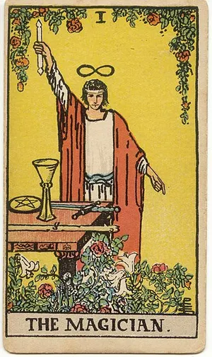 The Magician tarot card from the 1909 Rider–Waite–Smith deck